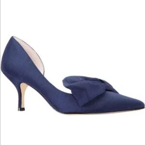 Nina Blue Heels with Bow Detail and Stiletto